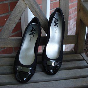 ANNE KLEIN SPORT WEDGE BLACK SHOES SIZE 10M